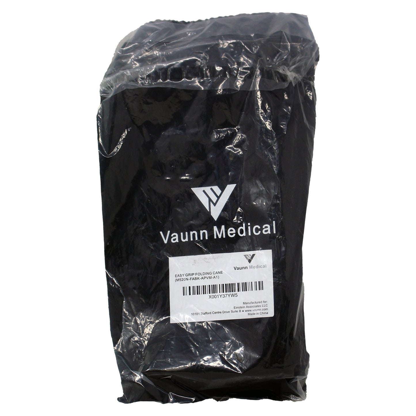 Vaunn Medical Easy Grip Folding Cane (Black)
