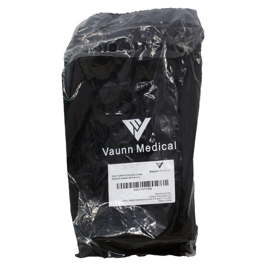 Vaunn Medical Easy Grip Folding Cane (Black)