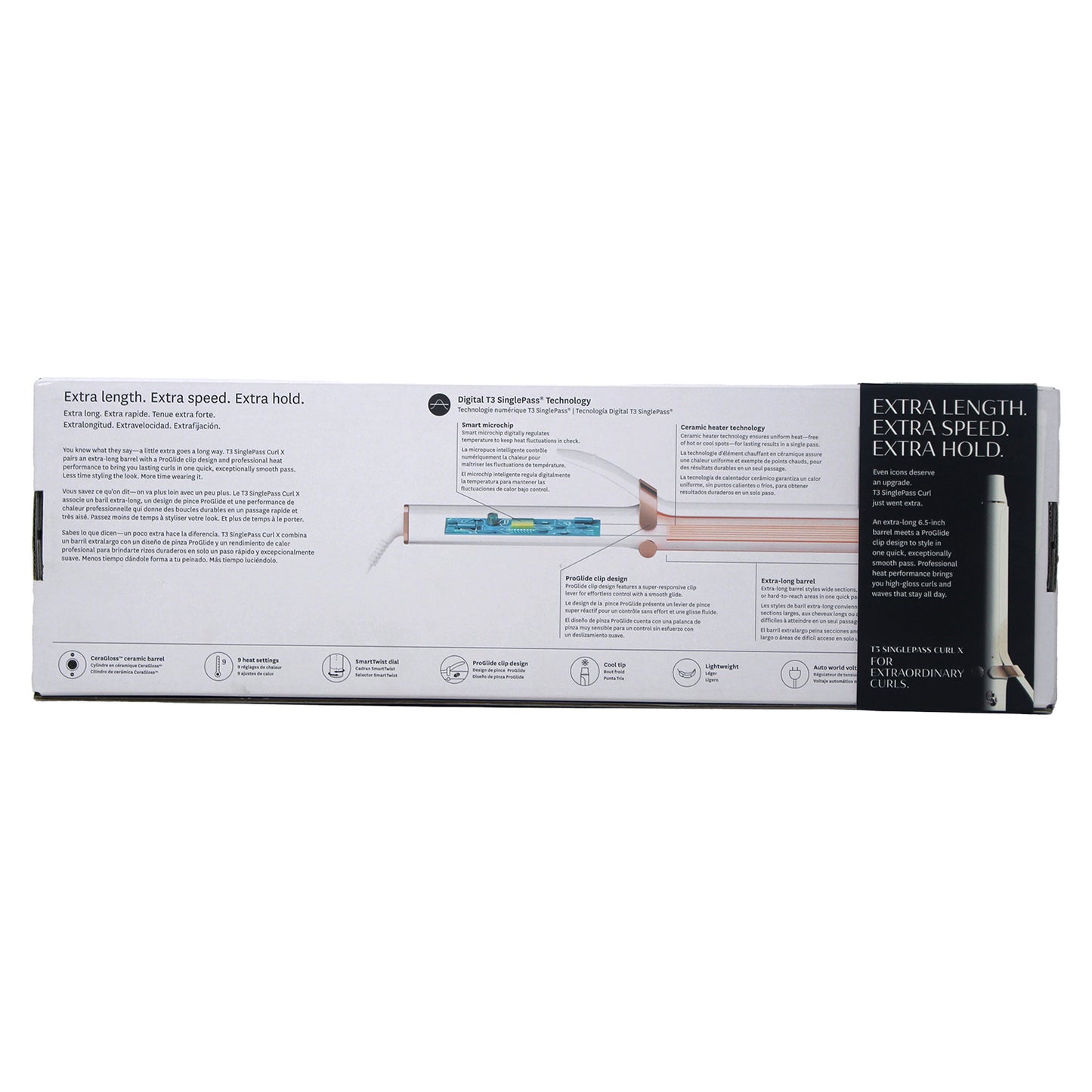 T3 Singlepass Curl X Extra Long Barrel 1" Curling Iron