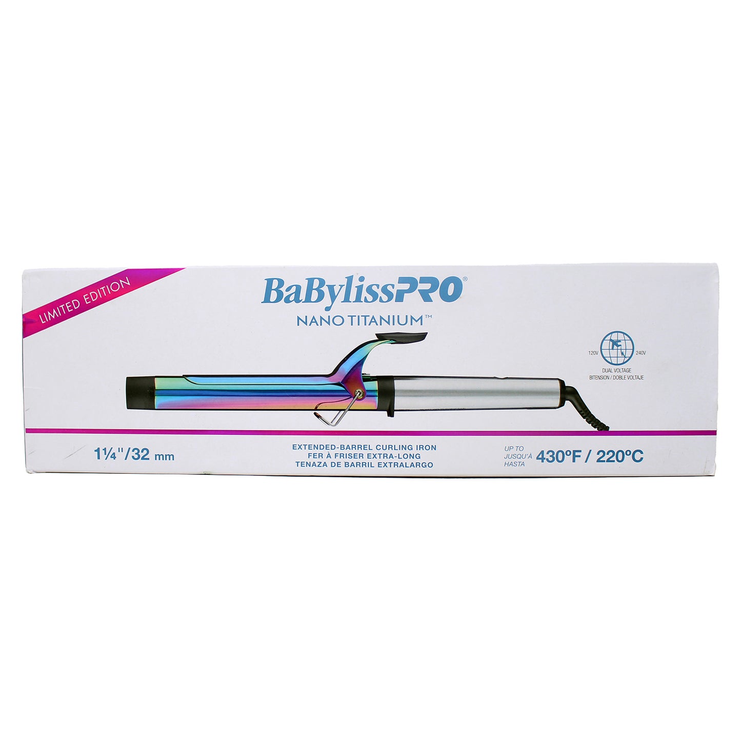 BaBylissPRO Nano Titanium Extended-Barrel Curling Iron, 1.25"