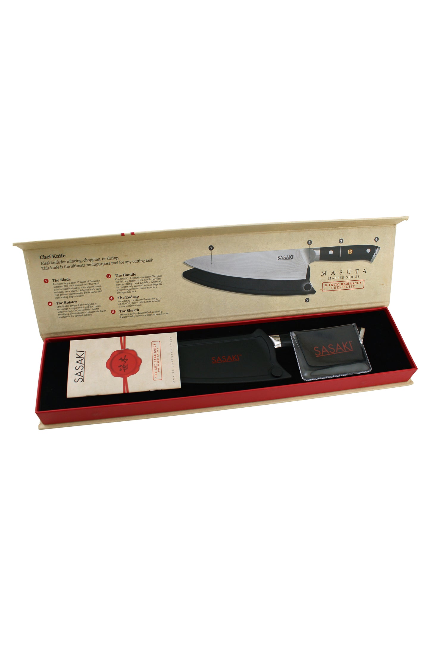 Sasaki Masuta Japanese Stainless Steel 8" Slicing Knife