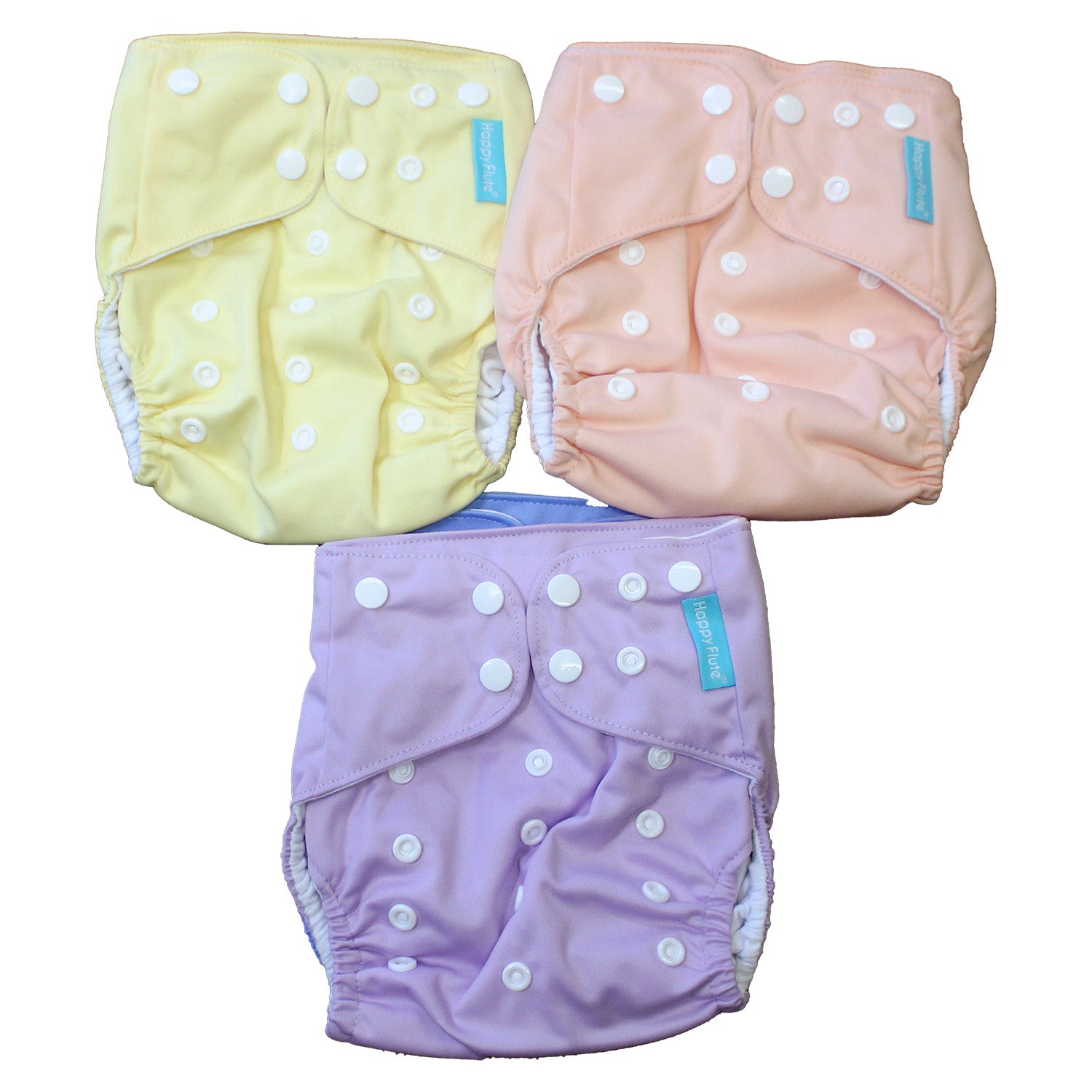 HappyFlute Newborn Cloth Pocket Diapers (4 Sets, No Inserts)