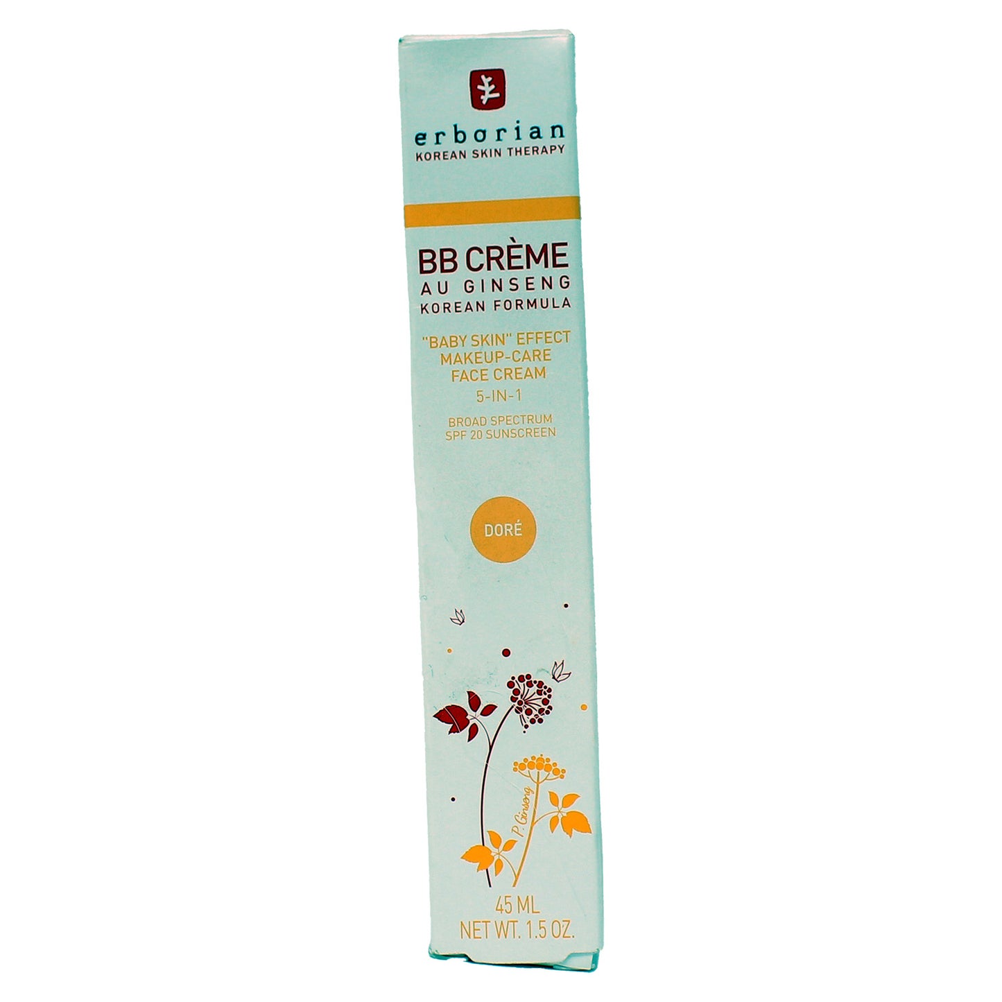 Erborian BB Creame Baby Skin Effect Make Up Care Face Cream 5 in 1 SPF 20 Dore 1.5 Ounce