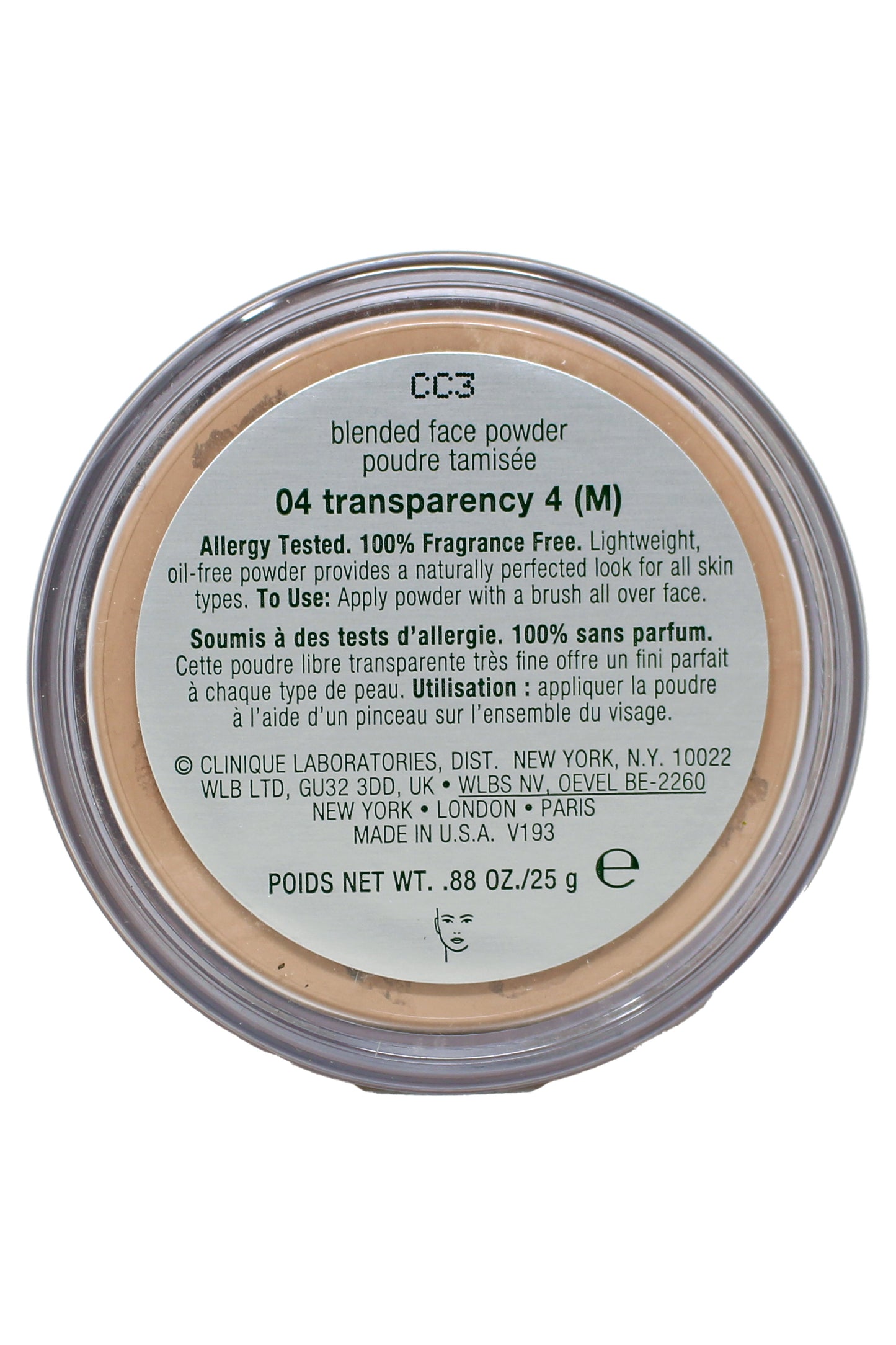 Clinique Blended Face Powder All Skin Types 04 Transparency (M) 0.88 Ounces