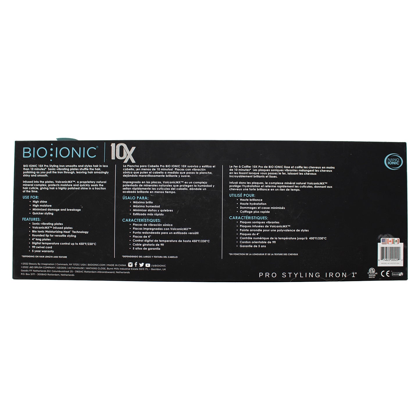 Bio Ionic 10x Pro Styling Iron 1" (Black)