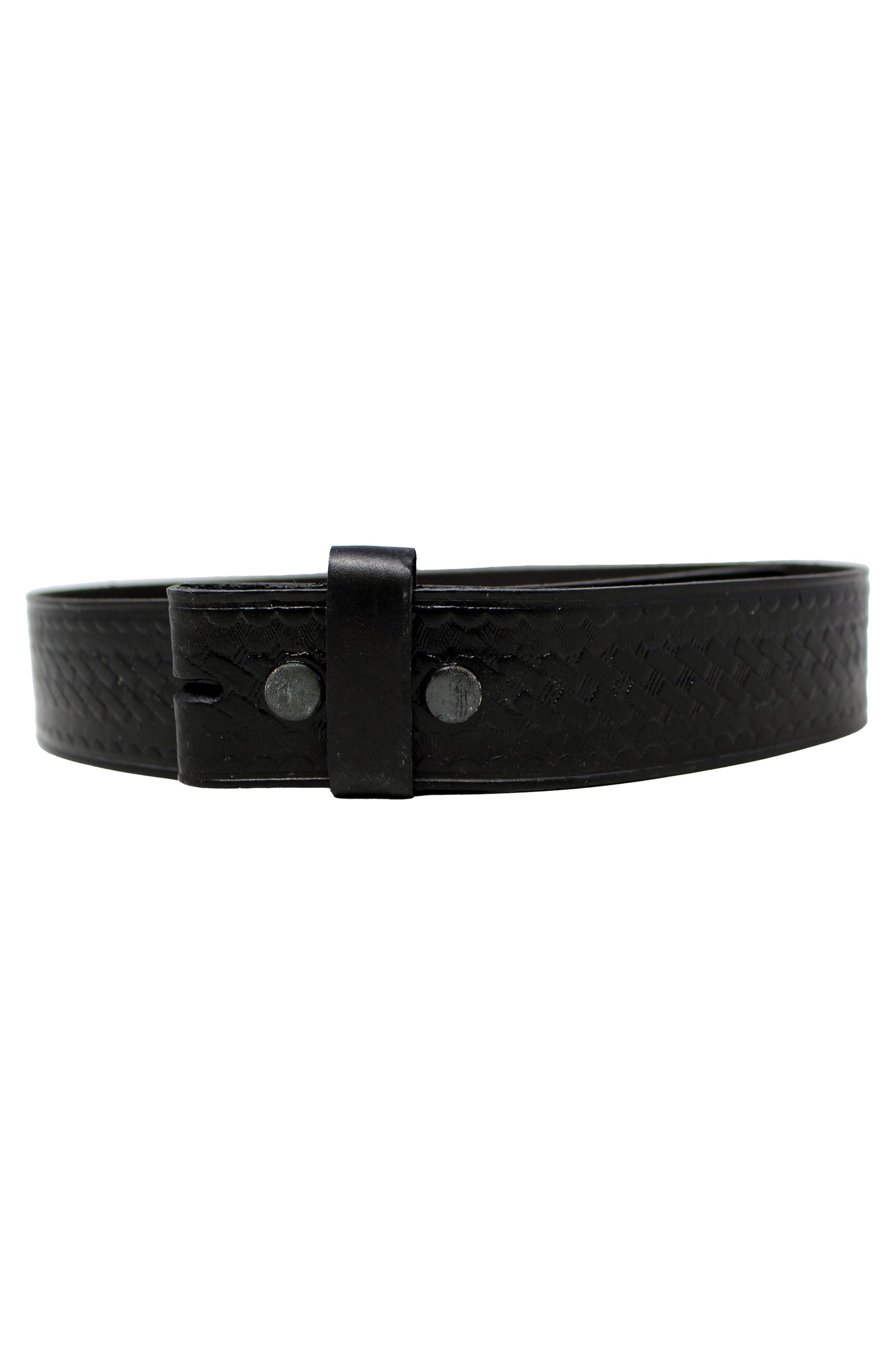 Security Guard 32 Inch Waist Basketweave Leather Belt (Black)