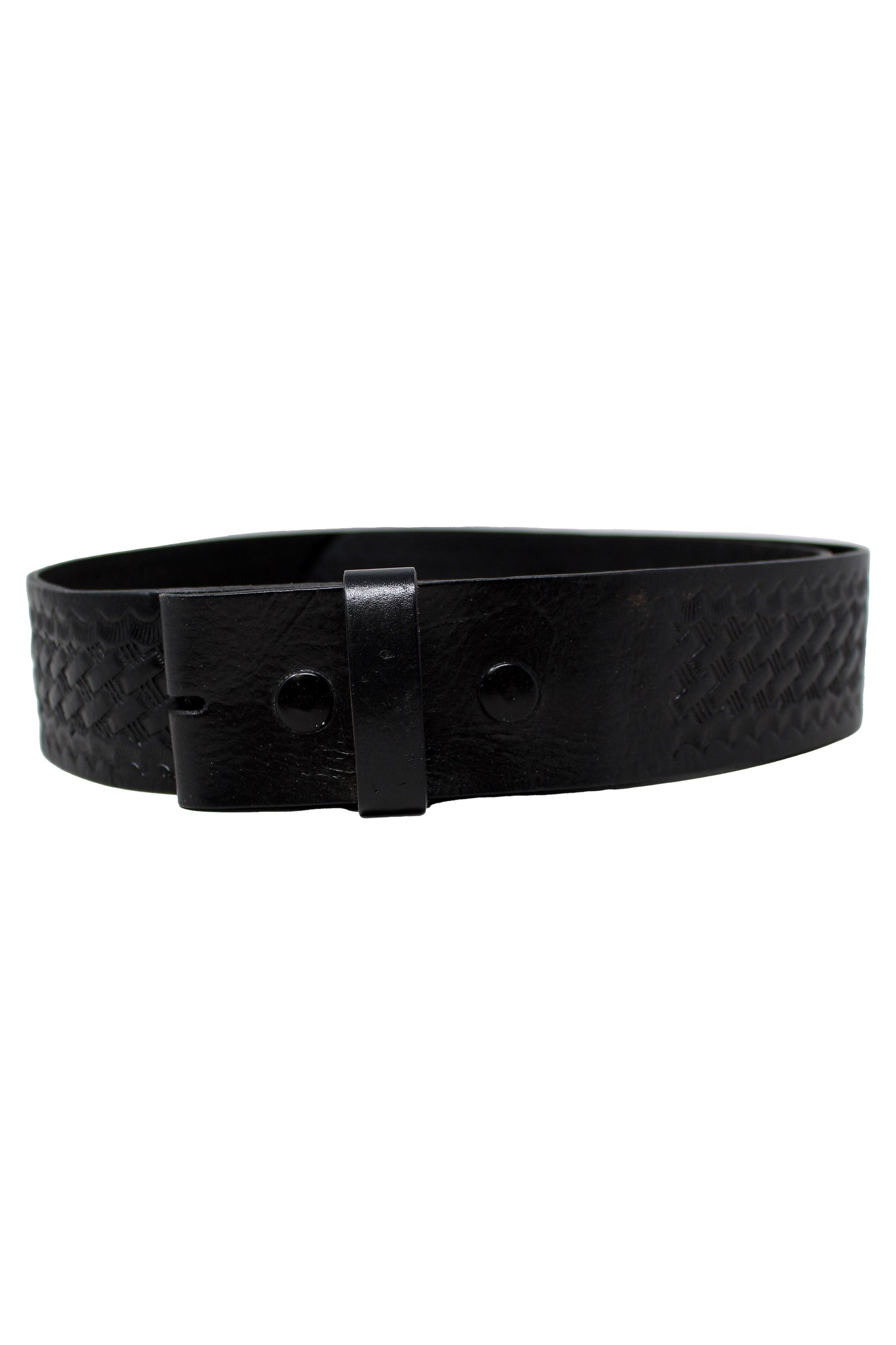 Duty Gear 34 Inch Waist Basketweave Leather Belt (Black)