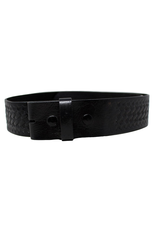 Duty Gear 34 Inch Waist Basketweave Leather Belt (Black)