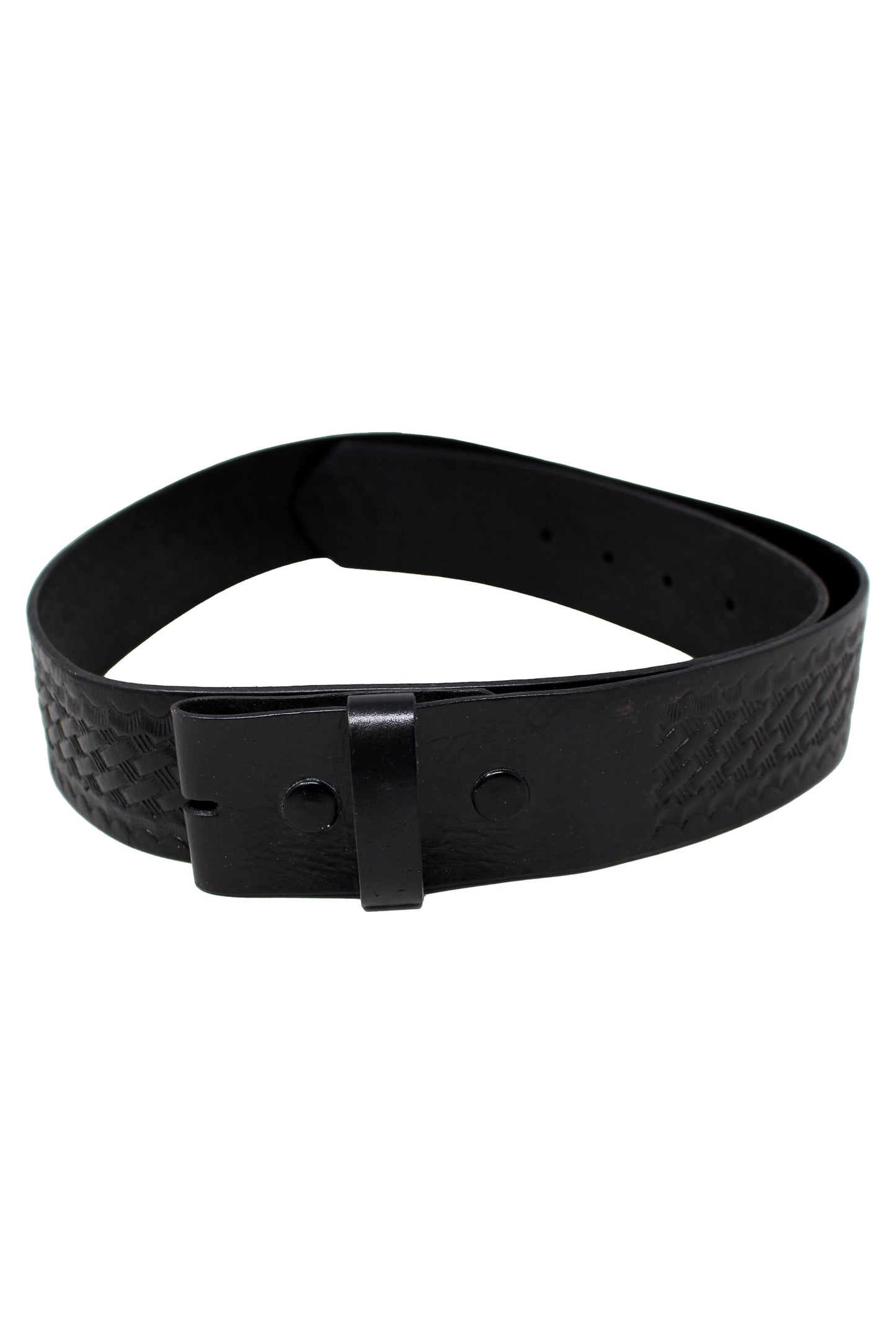 Duty Gear 34 Inch Waist Basketweave Leather Belt (Black)