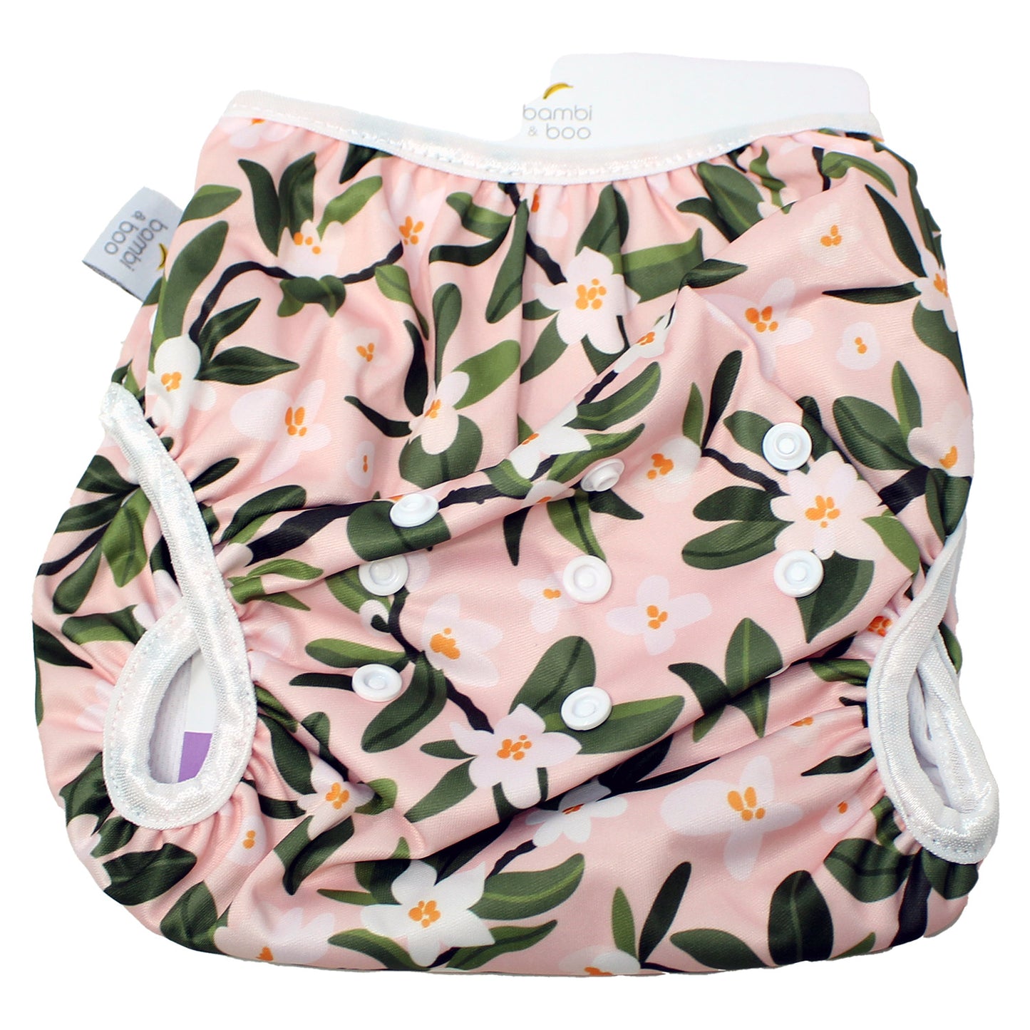 BAMBIO & Boo Reusable Swim Diapers, Adjustable, 9-42 Months, 19-40 lbs (Blossom)