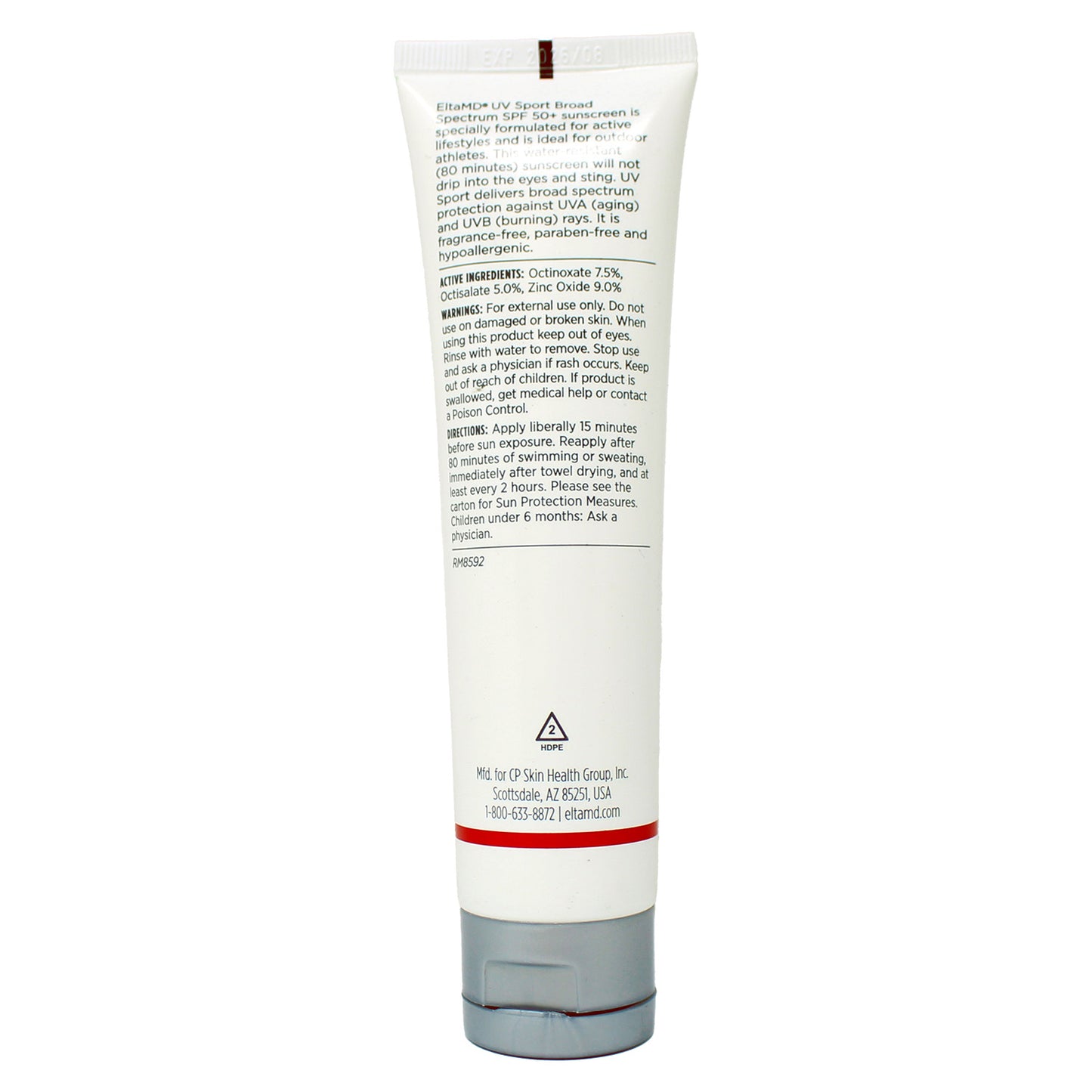 EltaMD UV Sport Sunscreen Lotion, SPF 50, 3 oz Tube