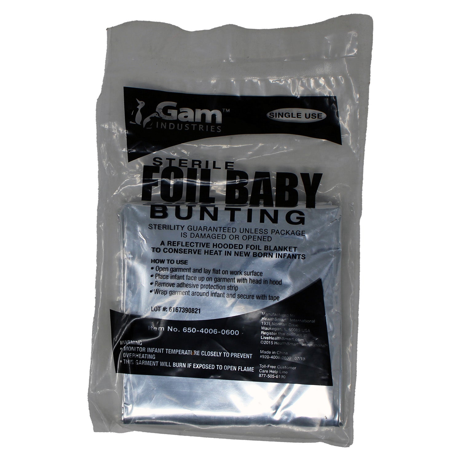 Gam Industries Sterile Foil Baby Bunting Blanket