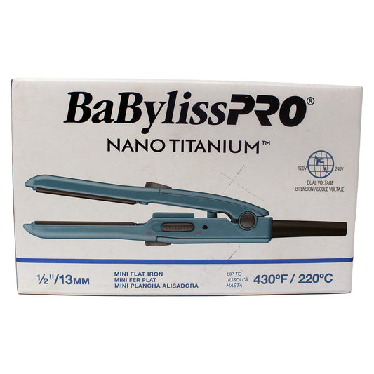 BabylissPRO Nano Titanium Mini Flat Iron 1/2 Inch 1 Count