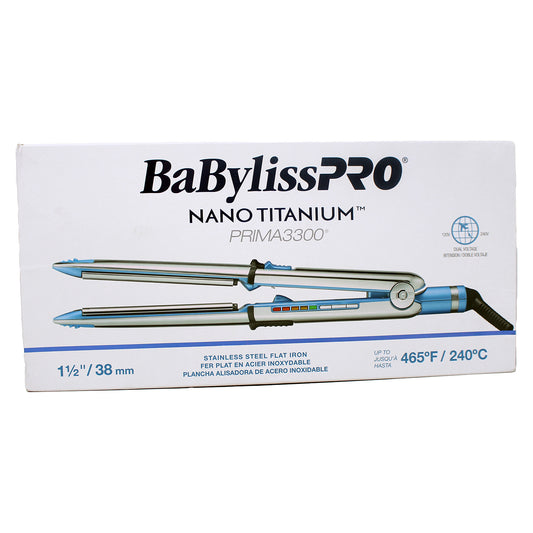 BabylissPRO Nano Titanium Prima 3300 Stainless Steel Flat Iron 1.5" 1 Count