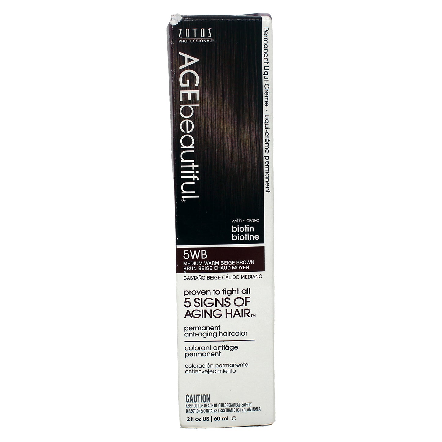 AGE Beautiful Permanent Hair Dye Liquid Creme 5WB Medium Warm Beige Brown 2 Oz