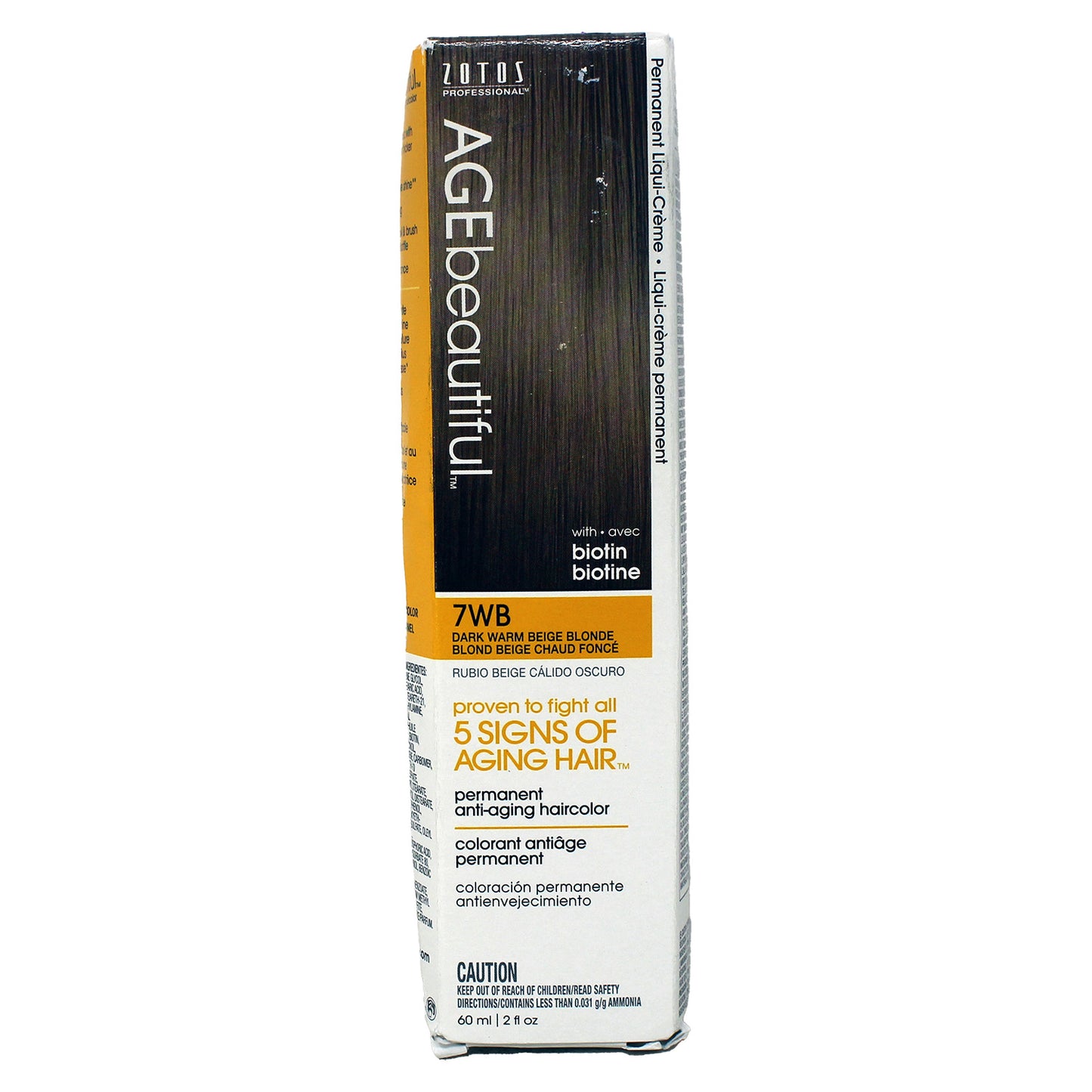 AGE Beautiful Permanent Hair Dye Liquid Creme 7WB Dark Warm Beige Blonde 2 Oz