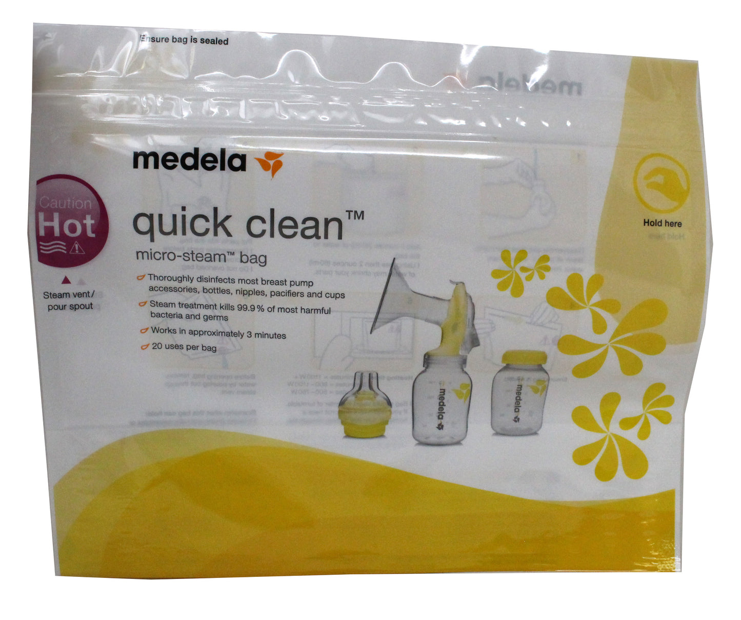 Medela Quick Clean Micro-Steam Reusable Bags 12 Count (Open Box)