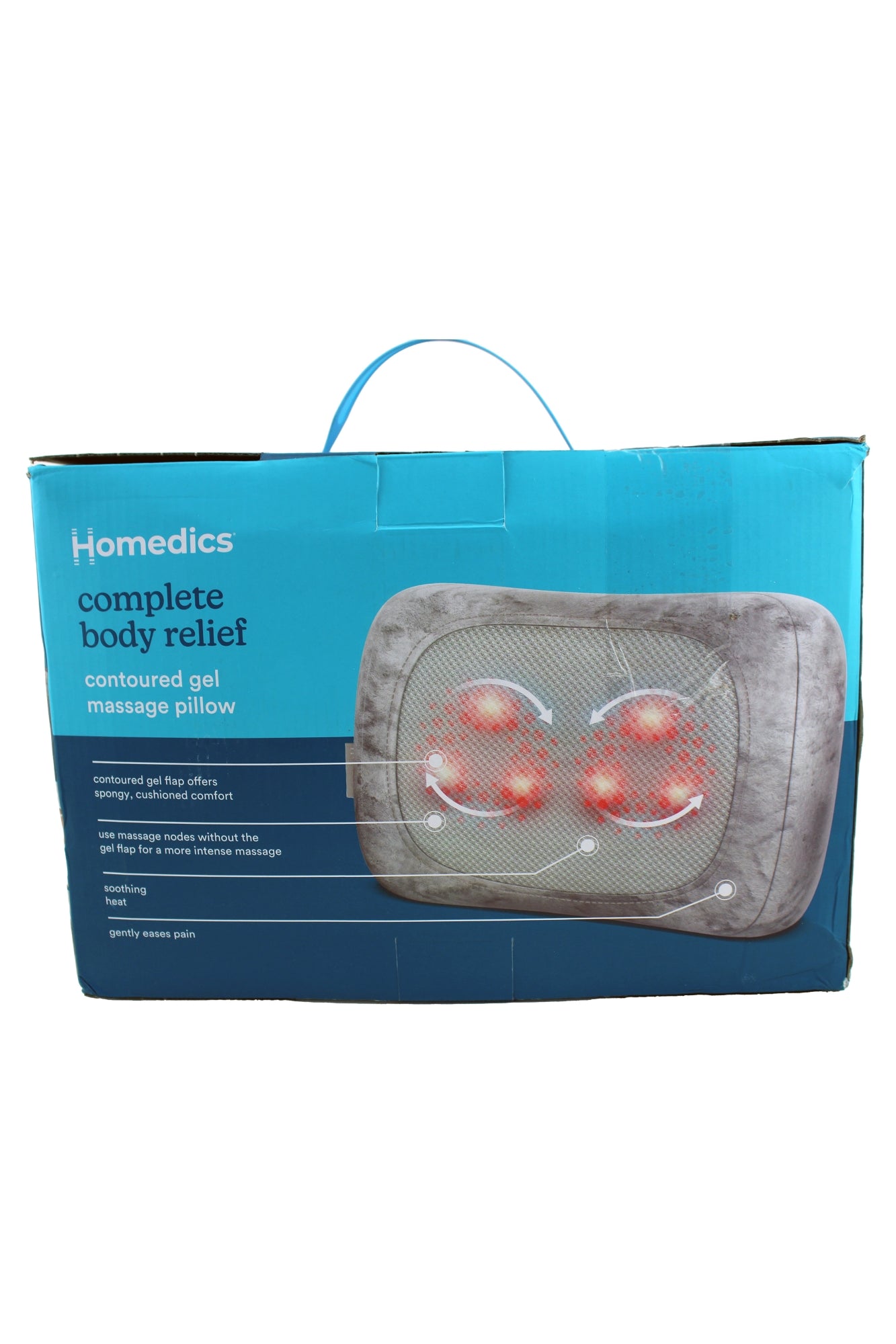 Homedics Contoured Gel Massage Pillow With Heat Grey 1 Count