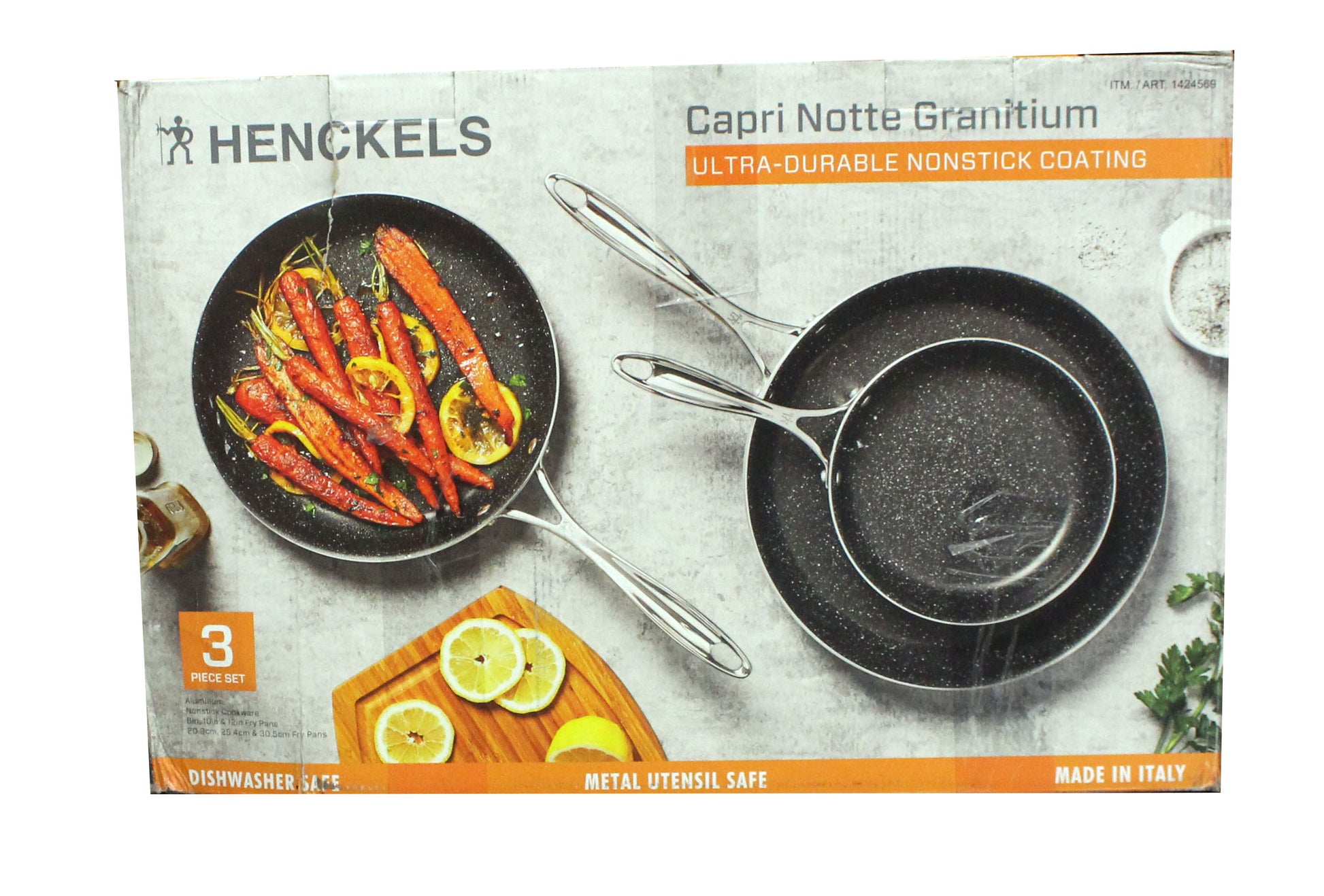 Henckels Capri Notte Granitium Ultra-Durable Nonstick Coating 3 Piece Pan Set