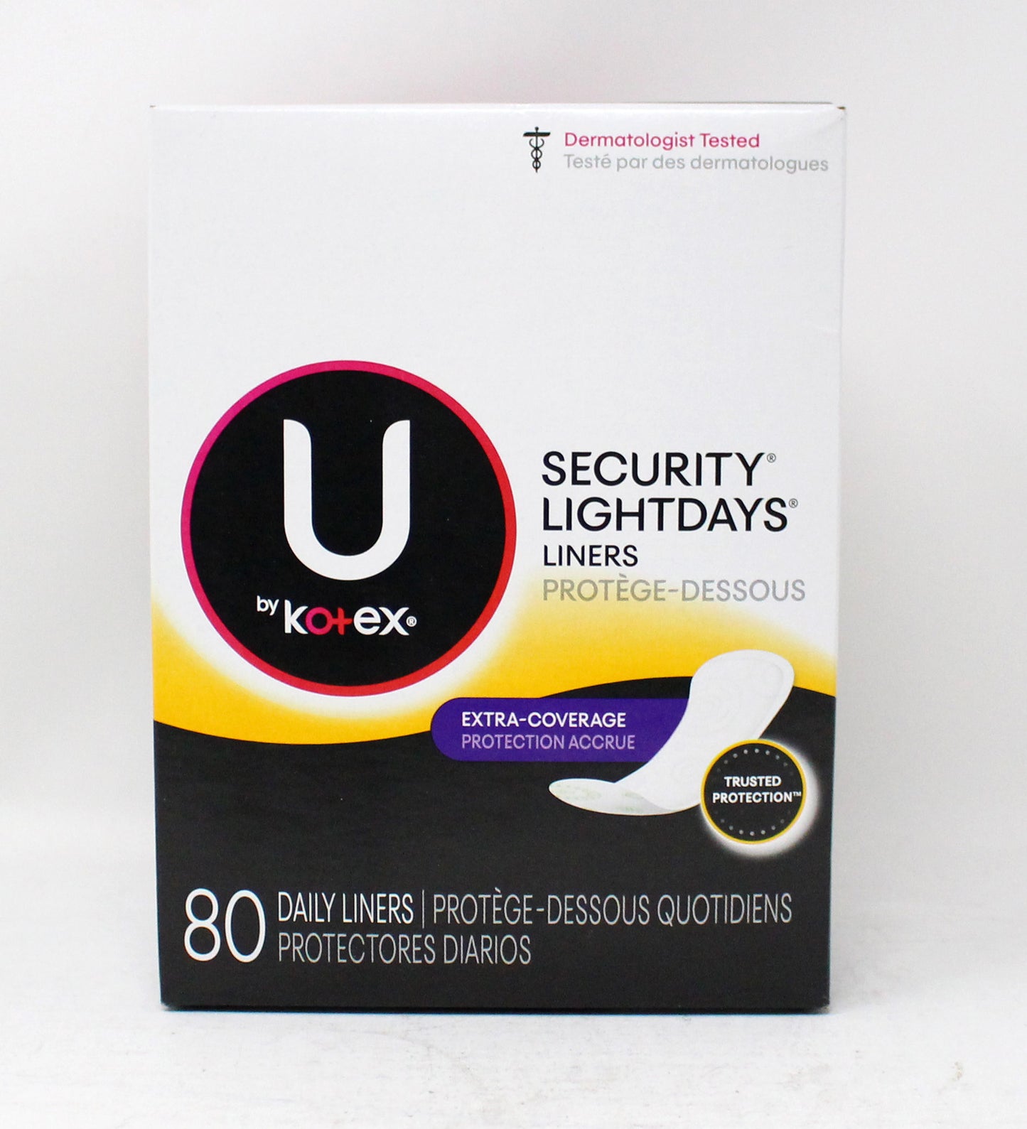 U by Kotex Security Lightdays Liners Extra-Coverage 80 Count