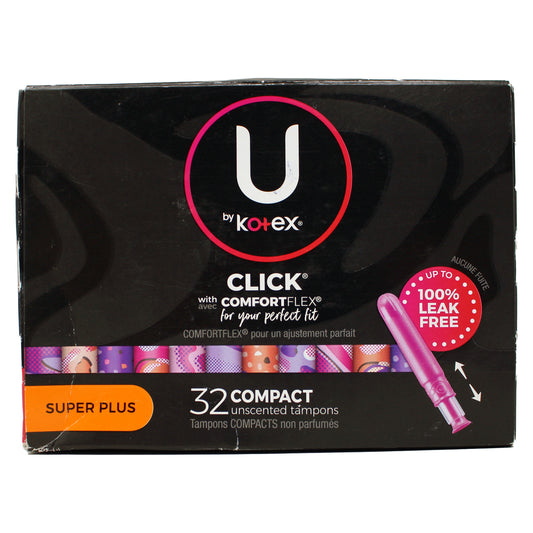 U by Kotex Click Compact Unscented Tampons Super Plus 50 Count