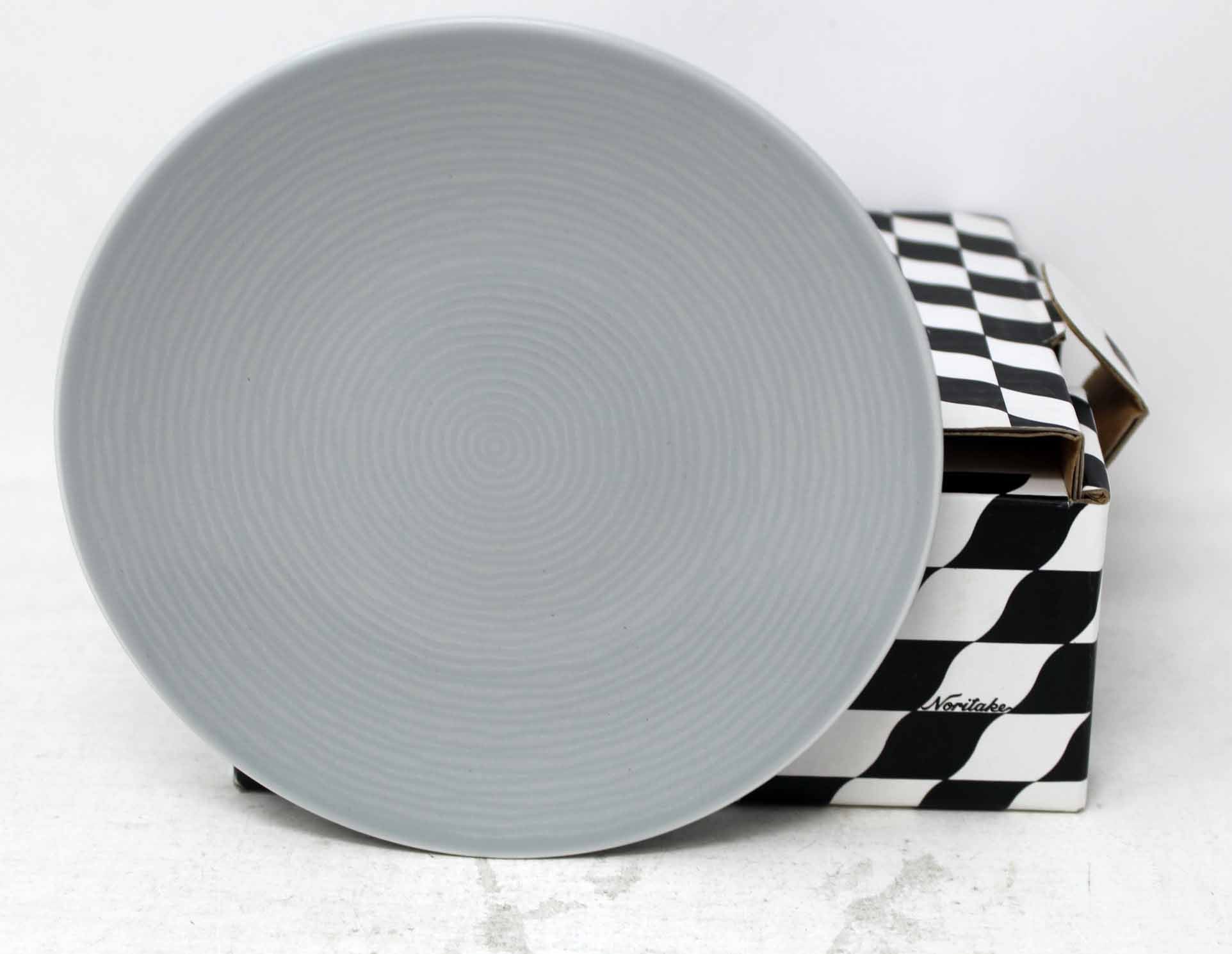 Noritake Grey On Grey Swirl Appetizer Plates 4 Count