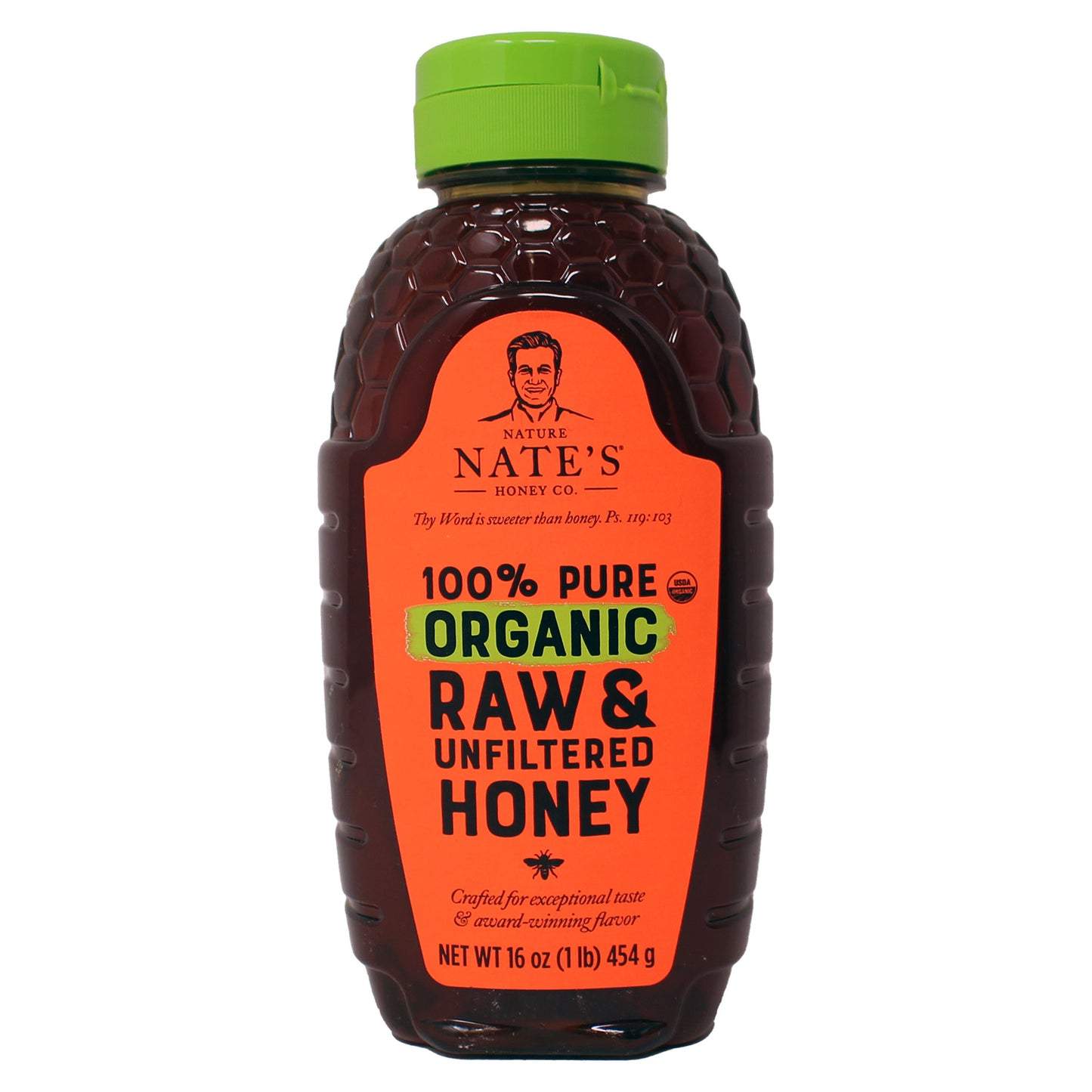 Nature Nate's 100% Pure Organic Raw Unfiltered Honey 16 Ounces