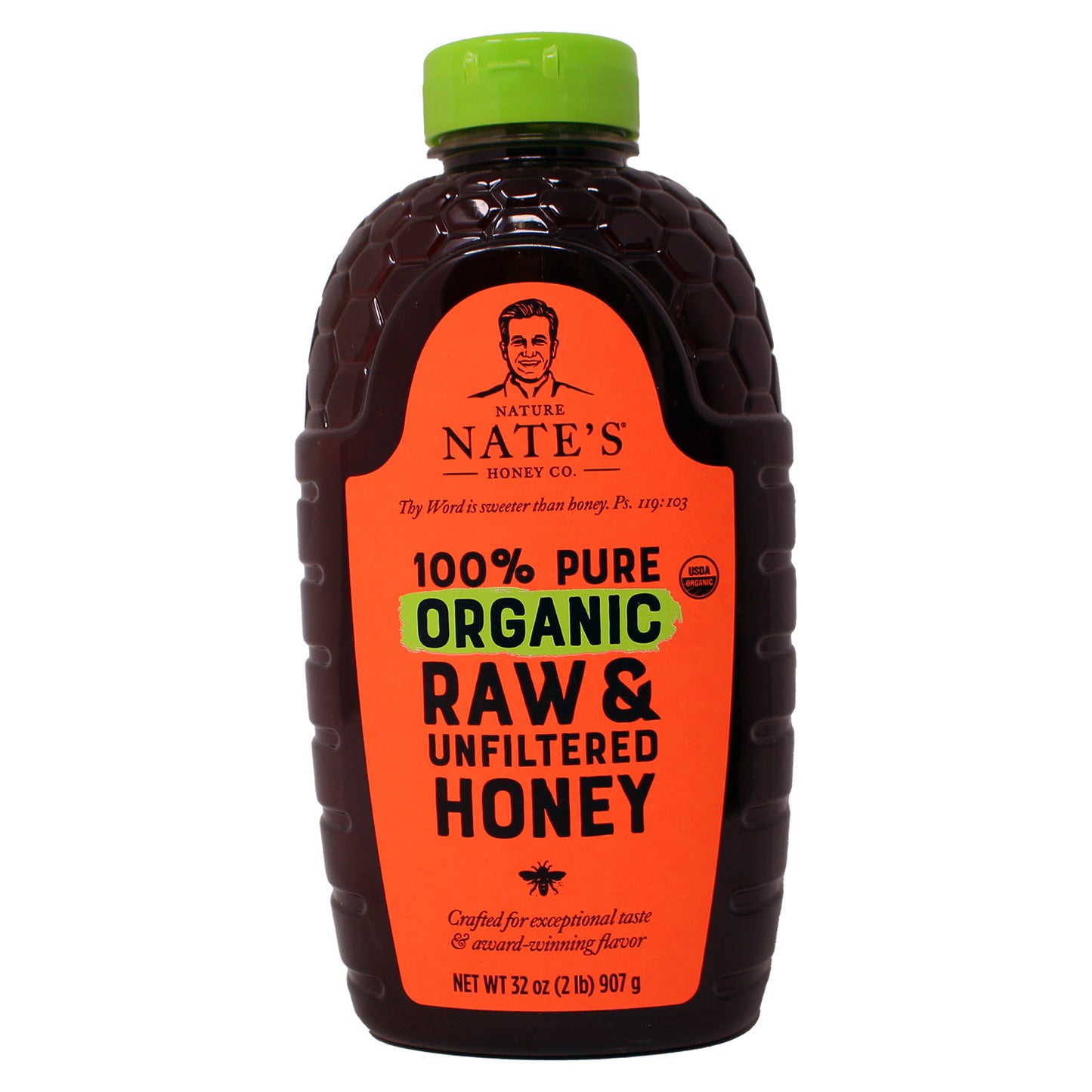 Nature Nate's 100% Pure Organic Raw Unfiltered Honey 32 Ounces