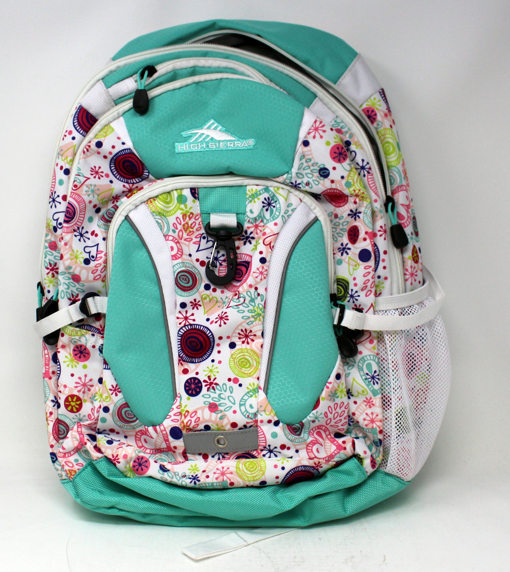 High Sierra Backpack White/Teal/Splash Art W/Laptop Sleeve 1 Count