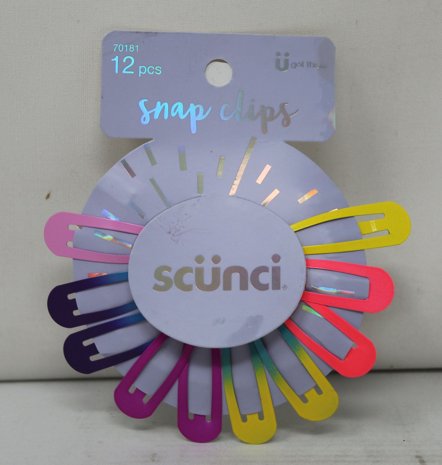 Scuni Galaxy Rainbow Color Snap Clips 12 Count (See Description)