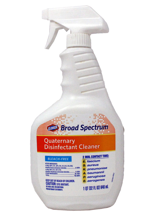 Clorox Broad Spectrum Quaternary Disinfectant Cleaner Bleech-Free 32 Ounce