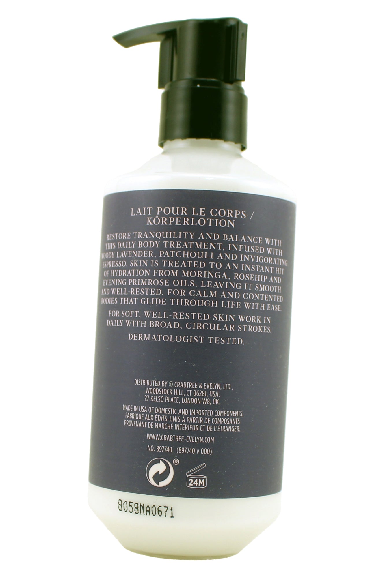 Crabtree & Evelyn Lanvender & Espresso Claming Body Lotion 8.5 Fl Ounce