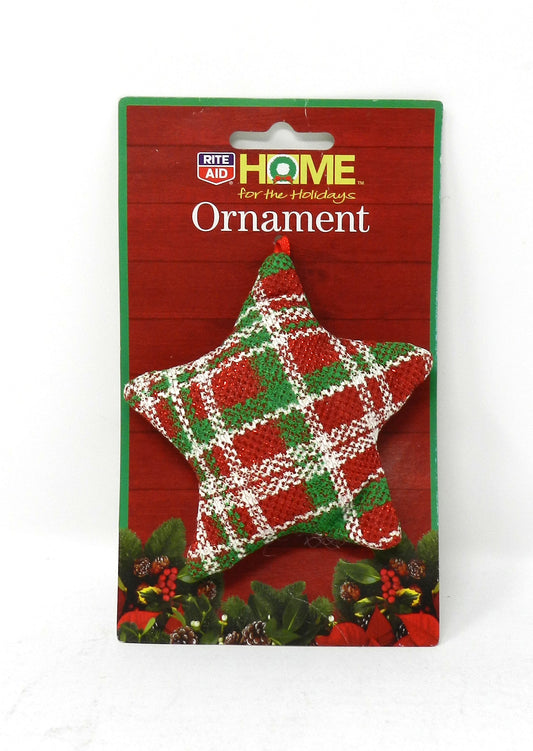 Home For The Holidays Christmas Star Burlap Ornament Red