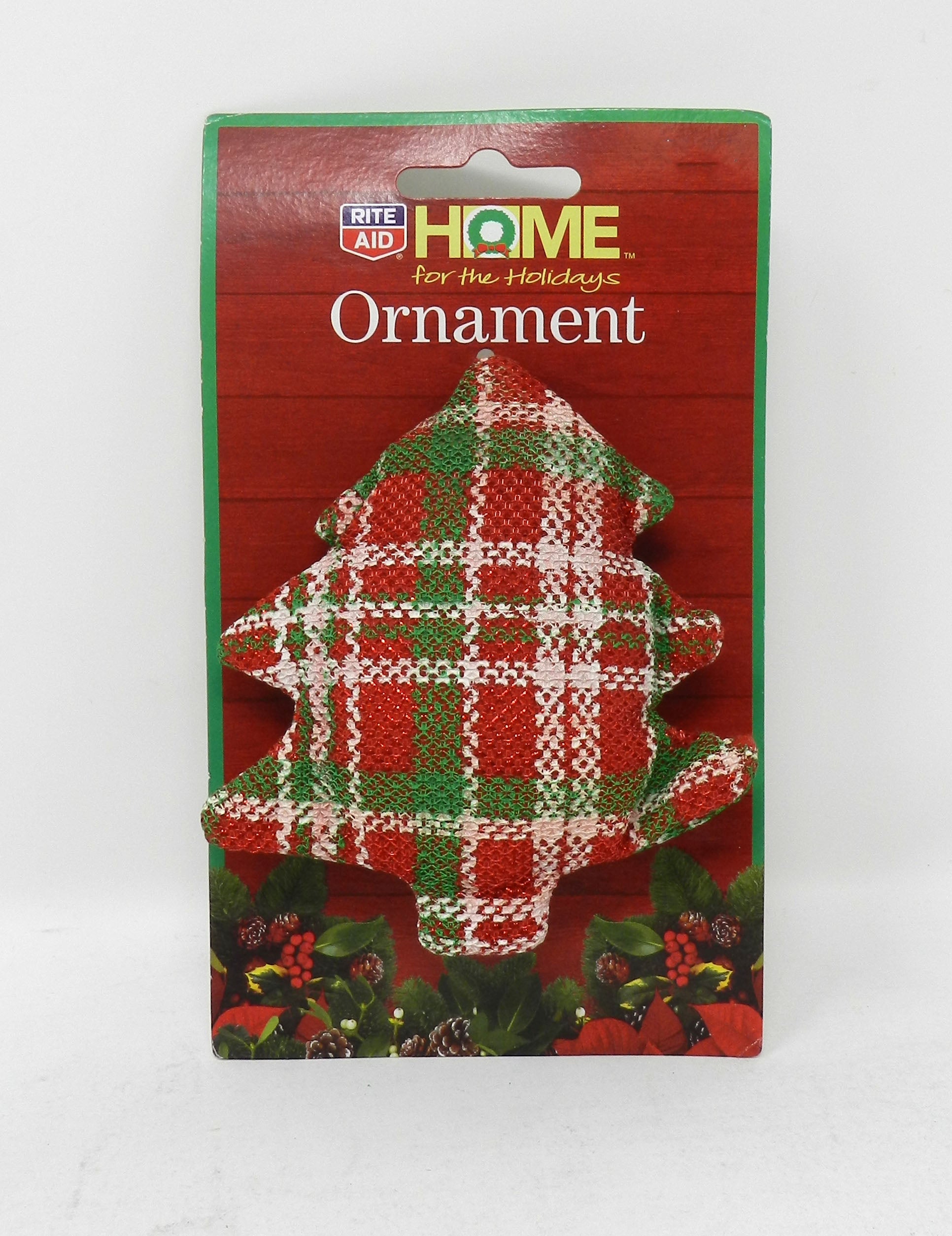 Home For The Holidays Christmas Tree Burlap Ornament Red