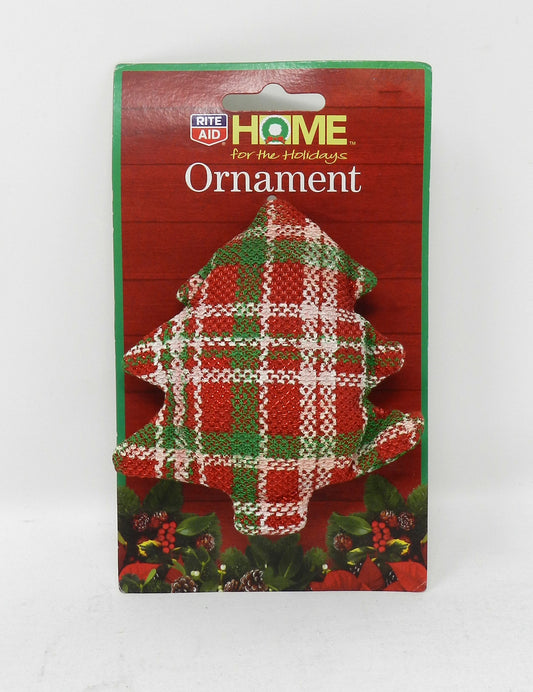 Home For The Holidays Christmas Tree Burlap Ornament Red