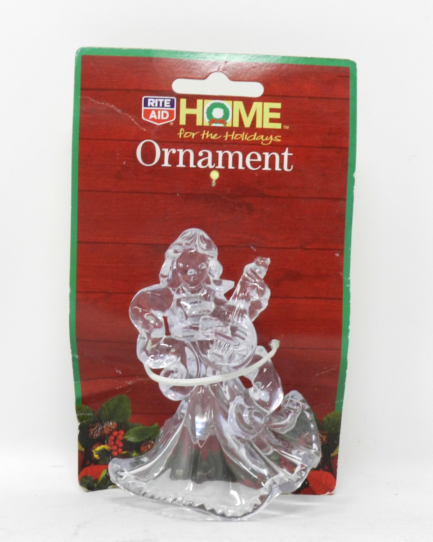 Home For The Holidays Christmas Angel Plastic Ornament Clear