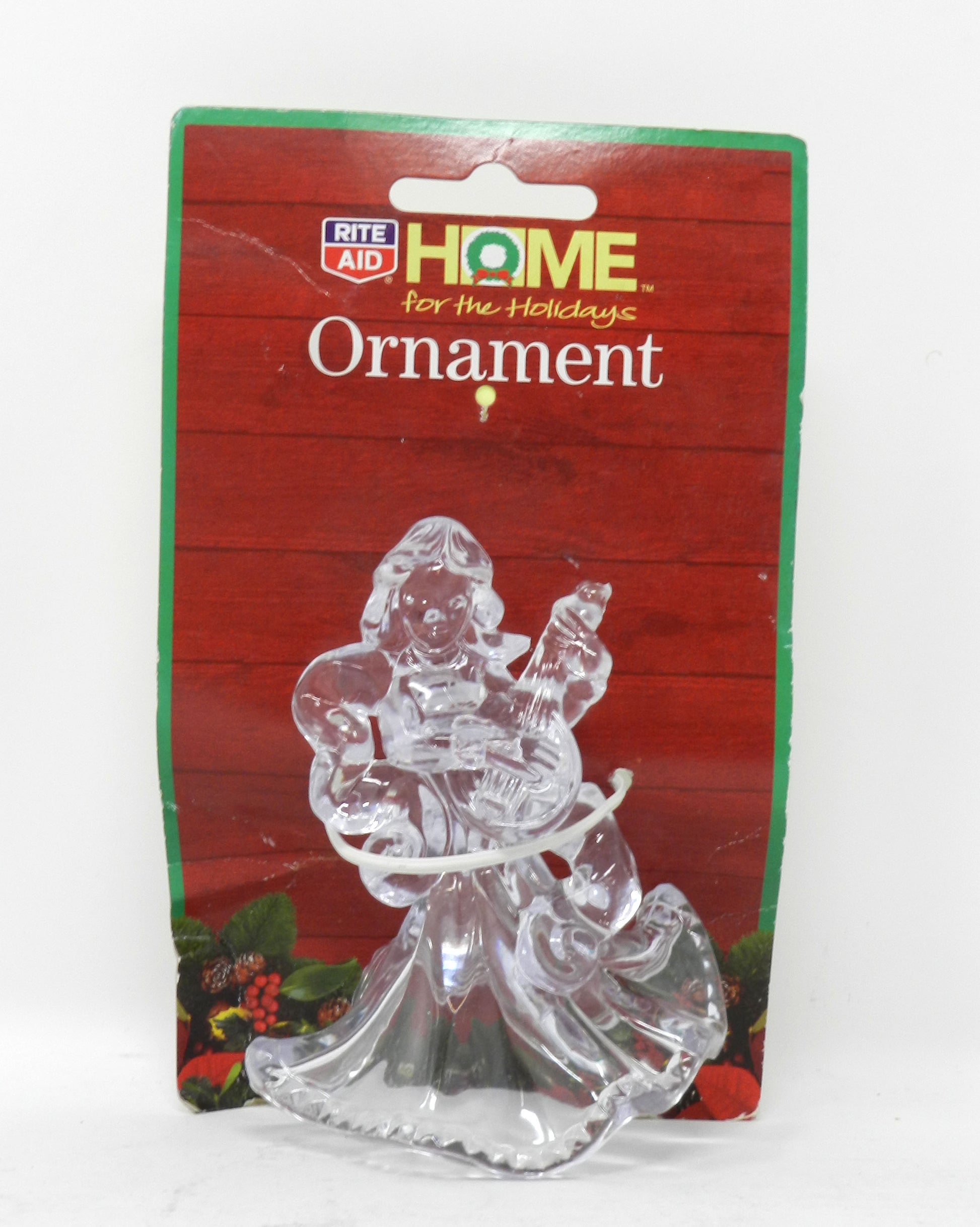 Home For The Holidays Christmas Angel Plastic Ornament Clear