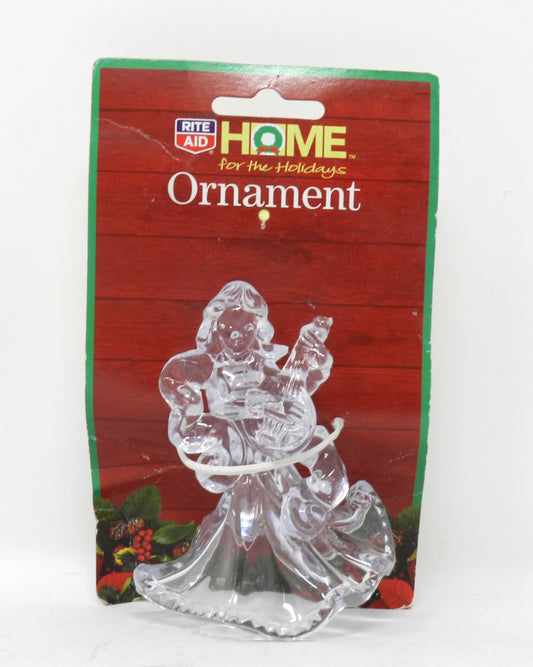 Home For The Holidays Christmas Angel Plastic Ornament Clear