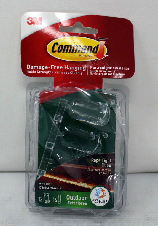 Command Damage-Free Hanging Rope Light Clips 4 Count (See Description)