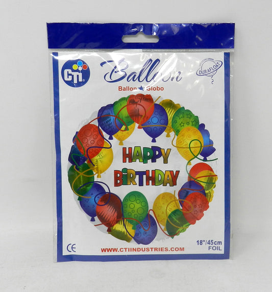CTI 18" Happy Birthday Balloon 1 Count
