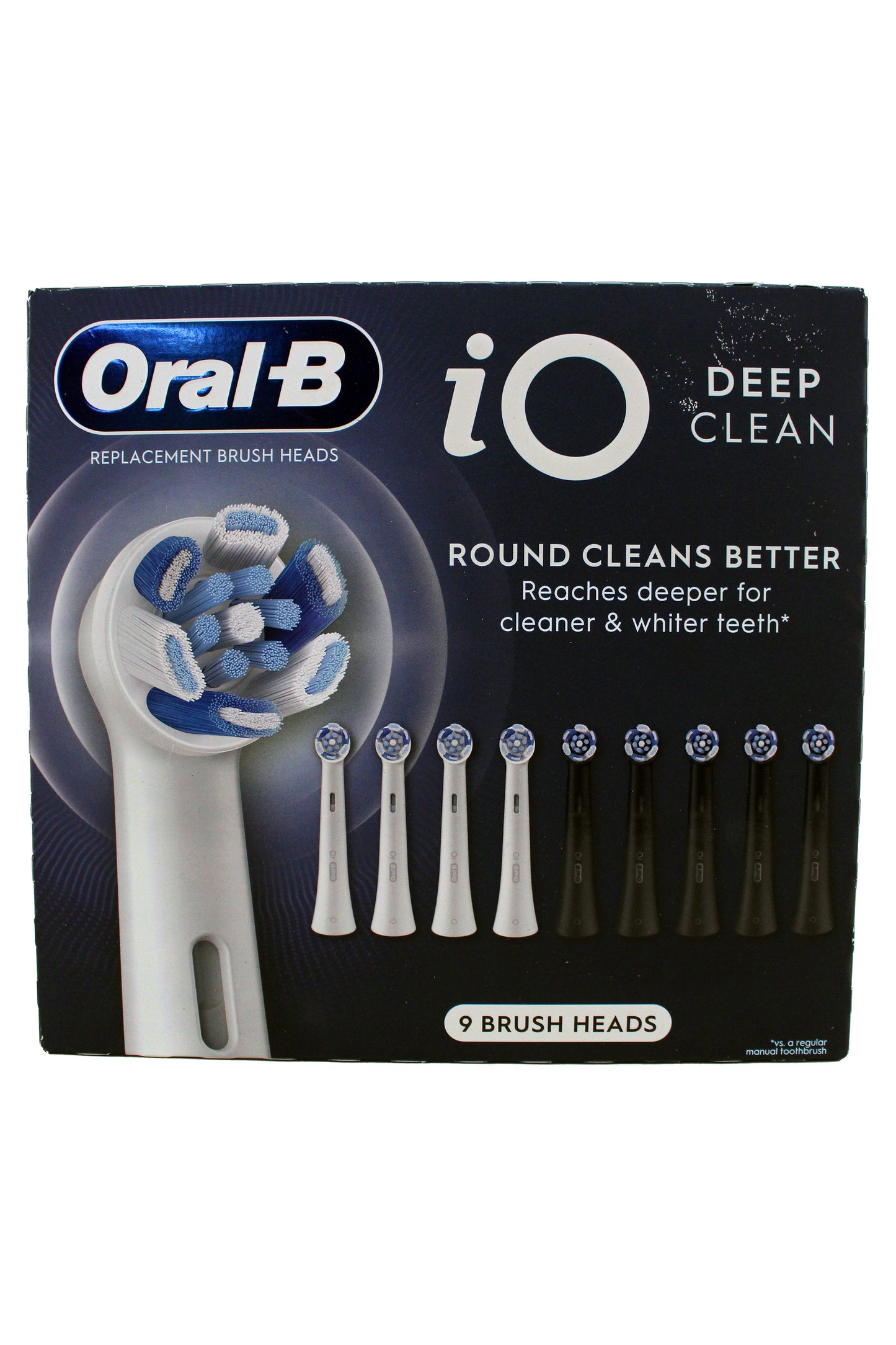 Oral BN IO Deep Clean Round Cleans Better Brush Heads 9 Heads 4 White 5 Black