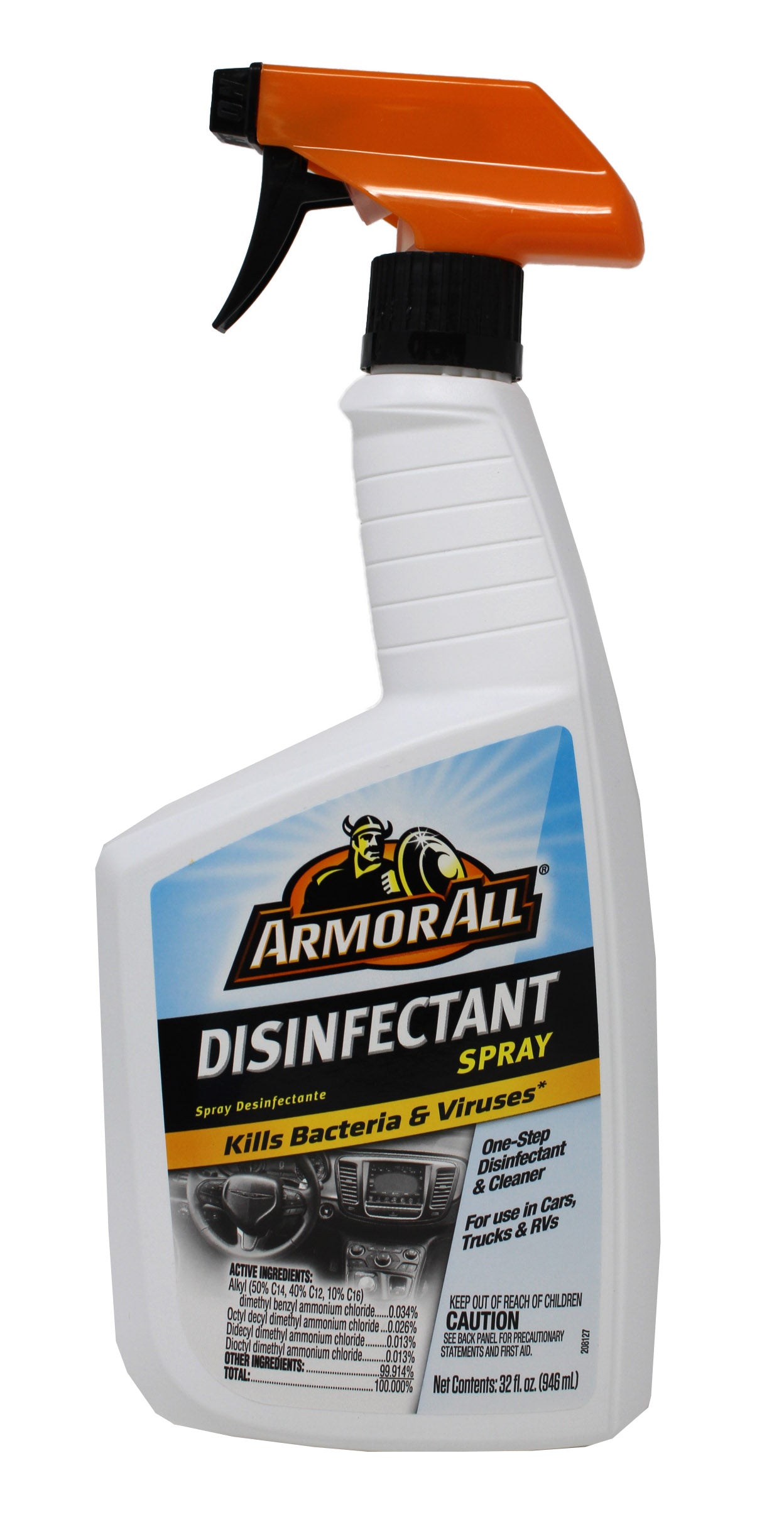 Armor All Disinfectant Spray Kills Bacteria & Viruses For Vehicles 32 Ounces (Pack of 8)