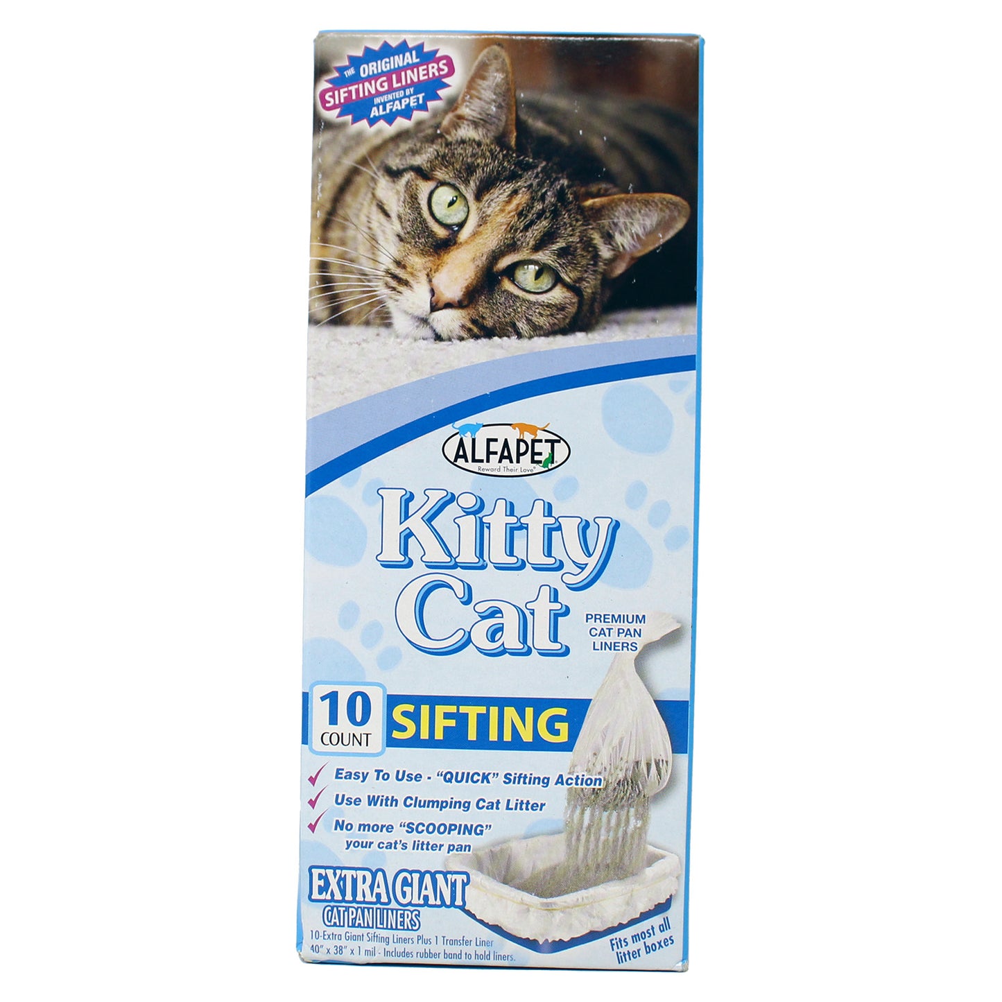 Alfapet Kitty Cat Premium Cat Pan Liners 10 Count ( Pack of 2 )