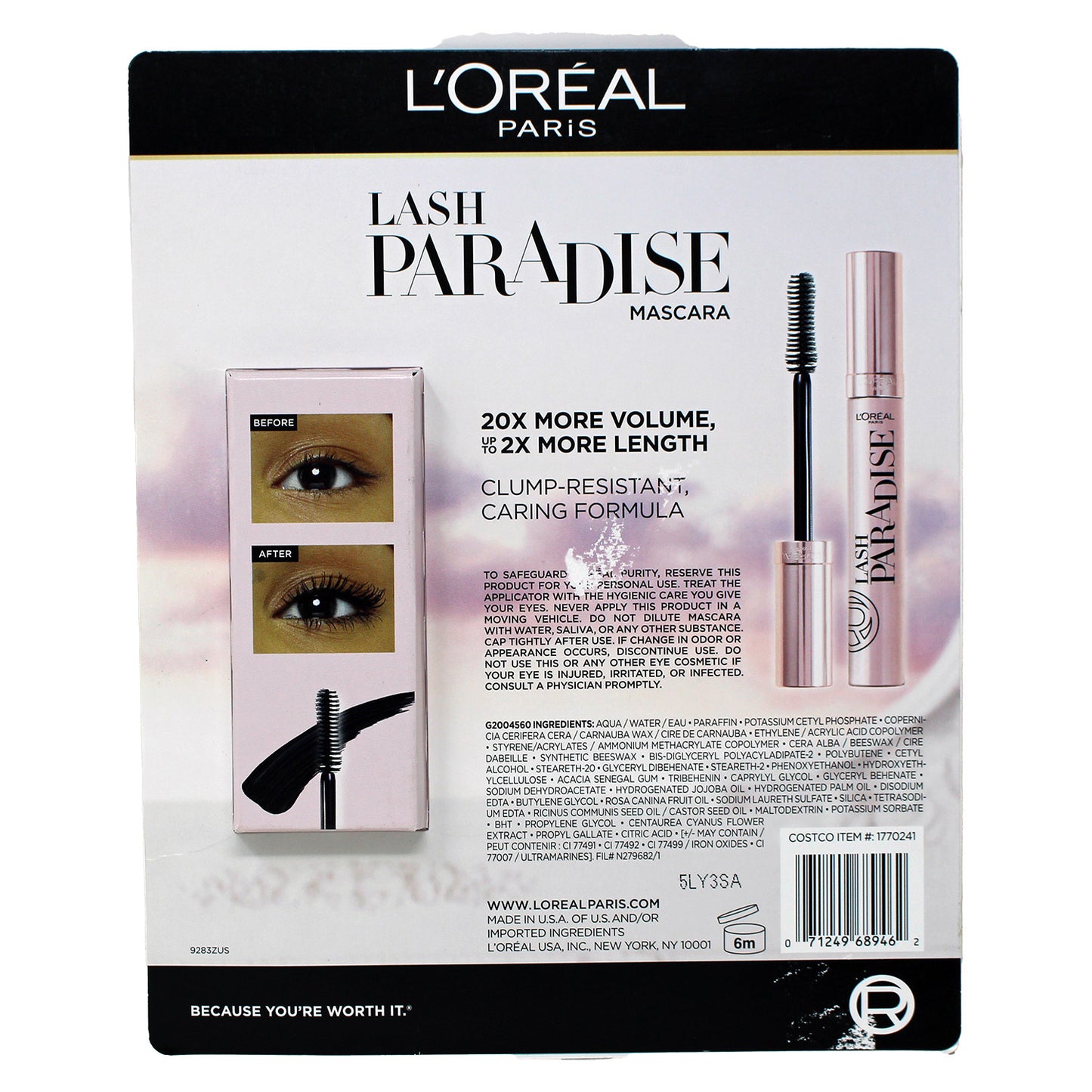Loreal Paris Lash Paradise Mascara Blackest Black 3 Pack