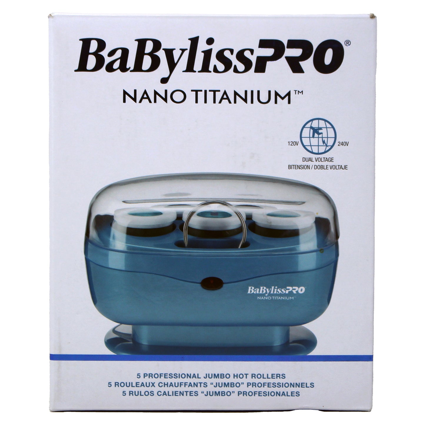 BaBylissPRO Nano Titanium Jumbo Hot Rollers, 5 Count OPEN BOX