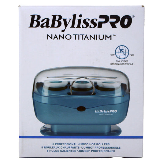 BaBylissPRO Nano Titanium Jumbo Hot Rollers, 5 Count OPEN BOX