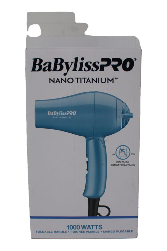 BaBylissPRO Nano Titanium Travel Dryer 1000 W Blue