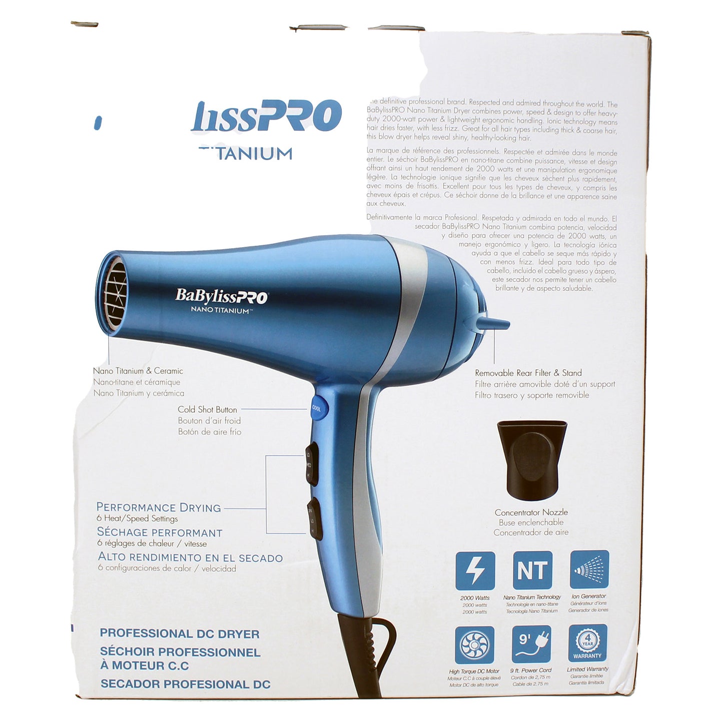 BaBylissPRO Nano Titanium 2000-Watt Hair Dryer