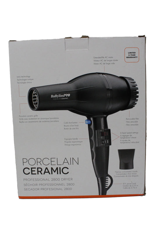 BaBylissPRO Porcelain Ceramic 2800 Dryer Black