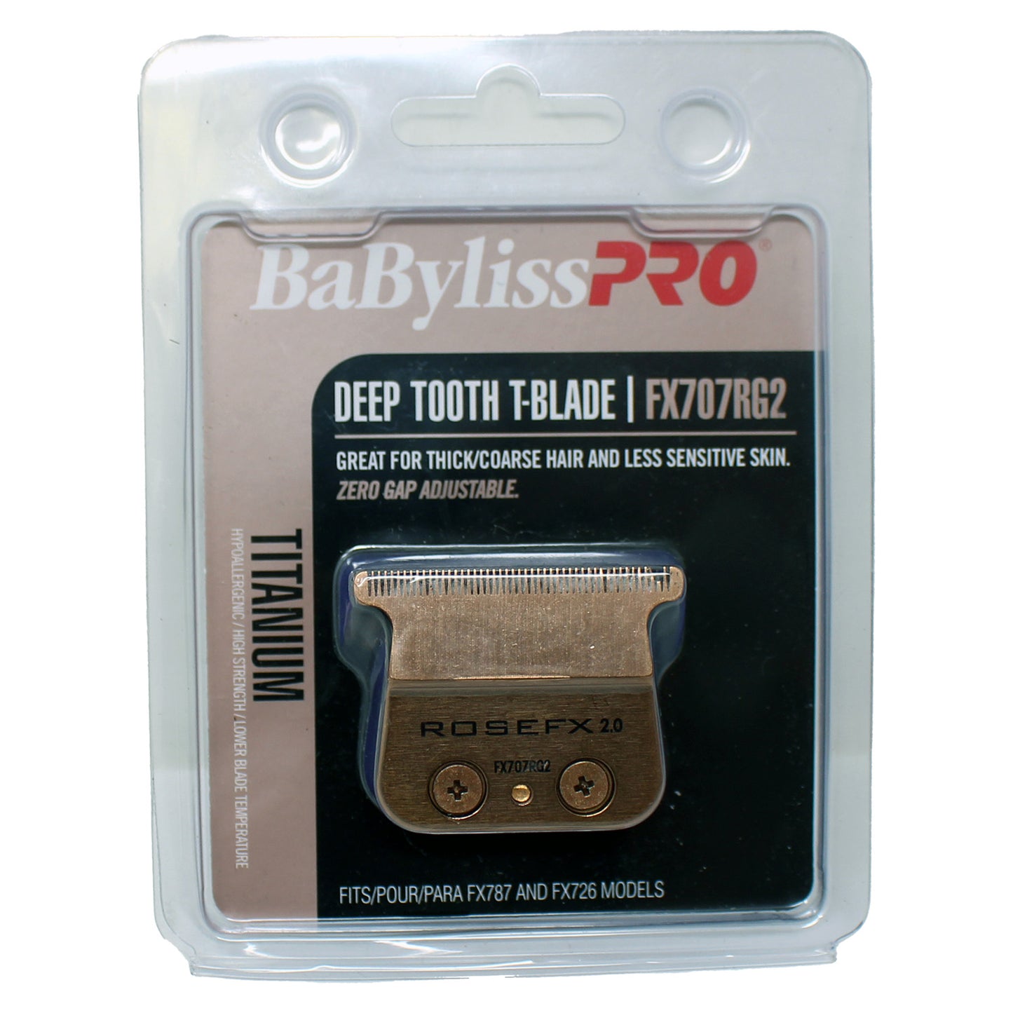 BaByliss Pro Deep Tooth T Blade for Thick to Corase Hair and Less Sensitive Skin Titanium Replacement Head for FX787 and